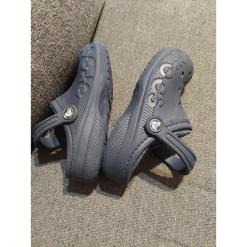 Crocs Dual Comfort Clogs Junior Big Kid 12 Faux Fur Lined Classic‎ Blue Summer